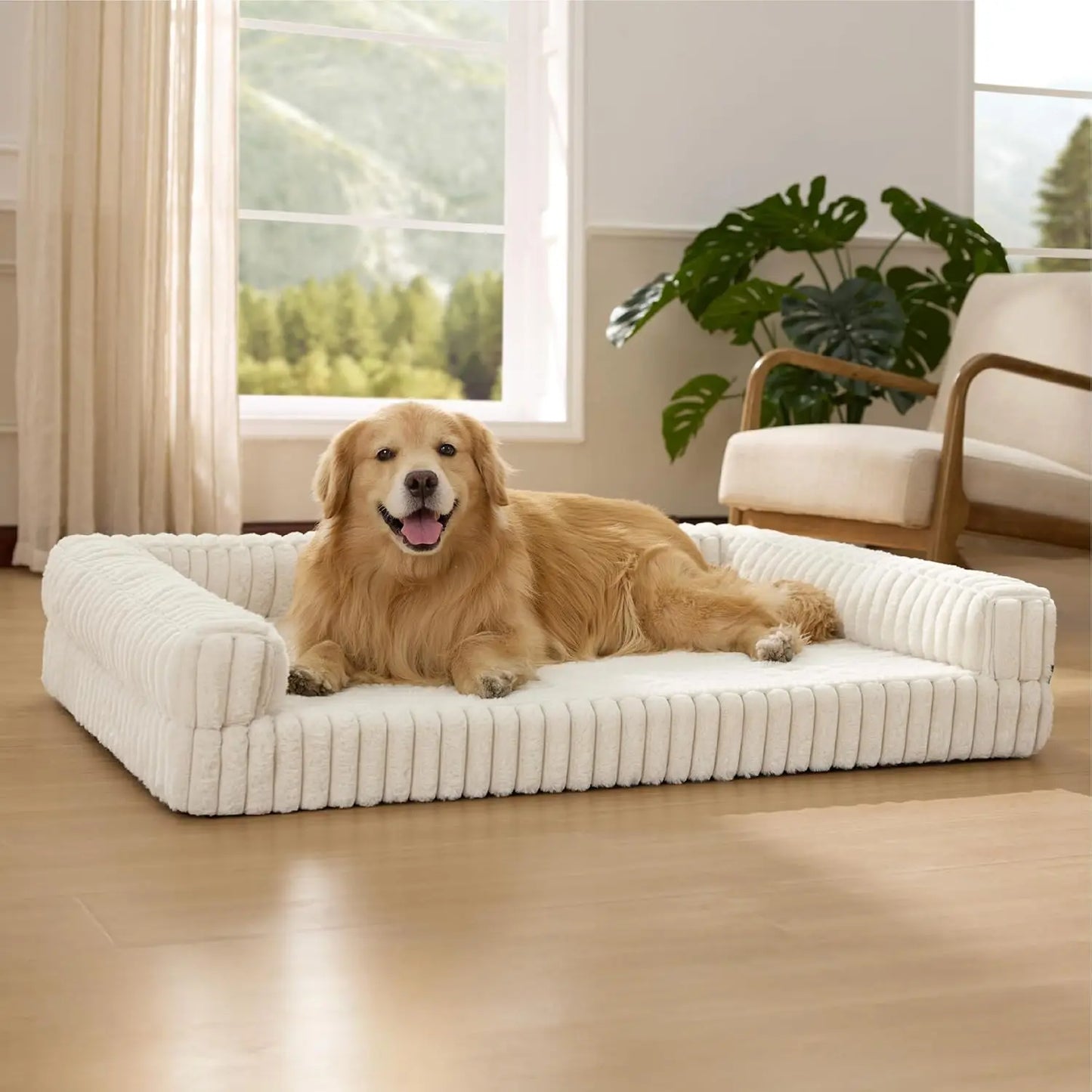 Ultimate Comfort for Your Large Dog: Bedsure Comfyfleece Orthopedic Waterproof Memory Foam Bed with Cozy Bolster and Washable Cover