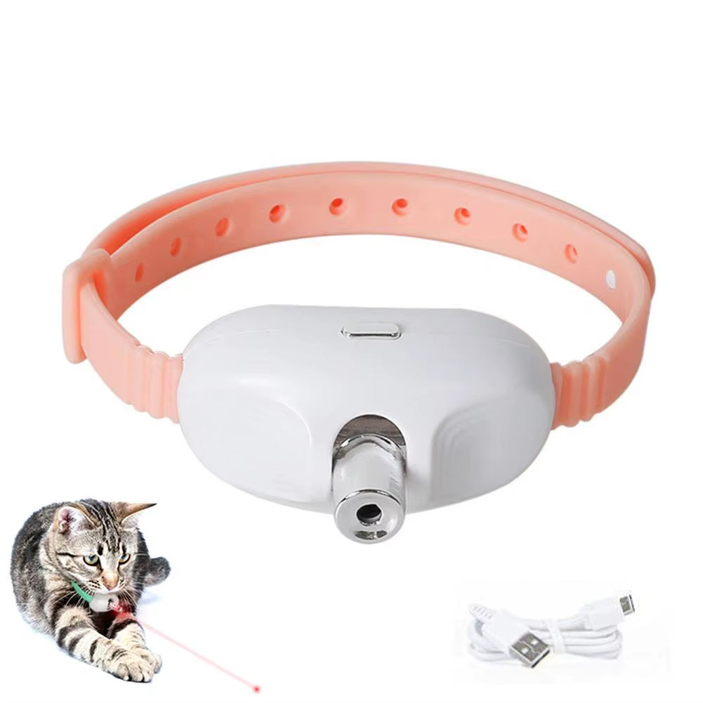 Interactive Rechargeable Laser Cat Collar - Auto Teasing Toy for Happy, Stress-Free Kittens