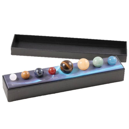 Explore the Universe with Our 9-Planet Solar System Natural Crystal Gemstones Set – Perfect for Home Decor and Meditation!