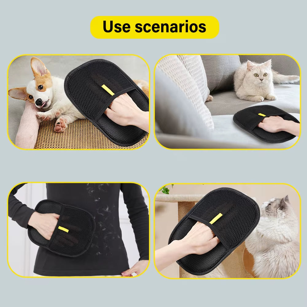 Transform Your Home with Pet Grooming Gloves - The Ultimate Hair Remover for Dogs and Cats!