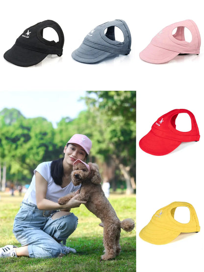Stylish Adjustable Baseball Hat for Dogs - Perfect Sun Protection with Ear Holes for Outdoor Adventures