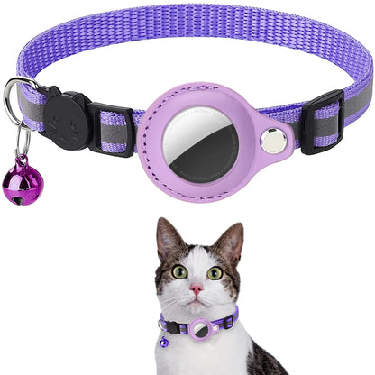 Revolutionary Cat AirTag Holder Collar - Breakaway Safety, Reflective Strips & Waterproof Design for Ultimate Pet Tracking!