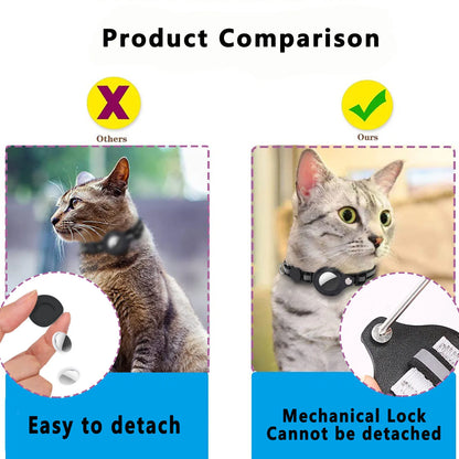 Revolutionary Cat AirTag Holder Collar - Breakaway Safety, Reflective Strips & Waterproof Design for Ultimate Pet Tracking!