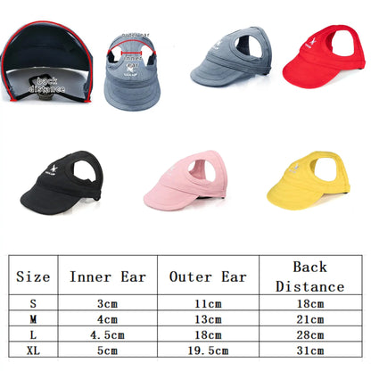 Stylish Adjustable Baseball Hat for Dogs - Perfect Sun Protection with Ear Holes for Outdoor Adventures