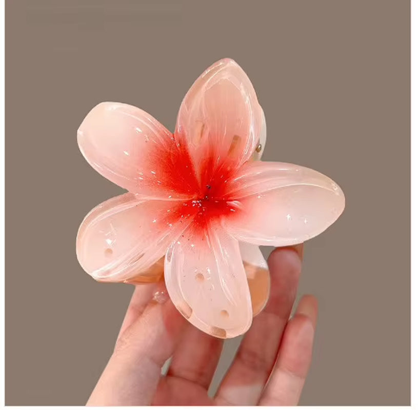 Elevate Your Style with Our New Hawaiian Gradient Flower Hair Clips - Perfect for Beach Vacations!