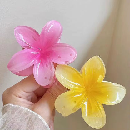 Elevate Your Style with Our New Hawaiian Gradient Flower Hair Clips - Perfect for Beach Vacations!