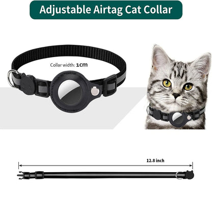Revolutionary Cat AirTag Holder Collar - Breakaway Safety, Reflective Strips & Waterproof Design for Ultimate Pet Tracking!