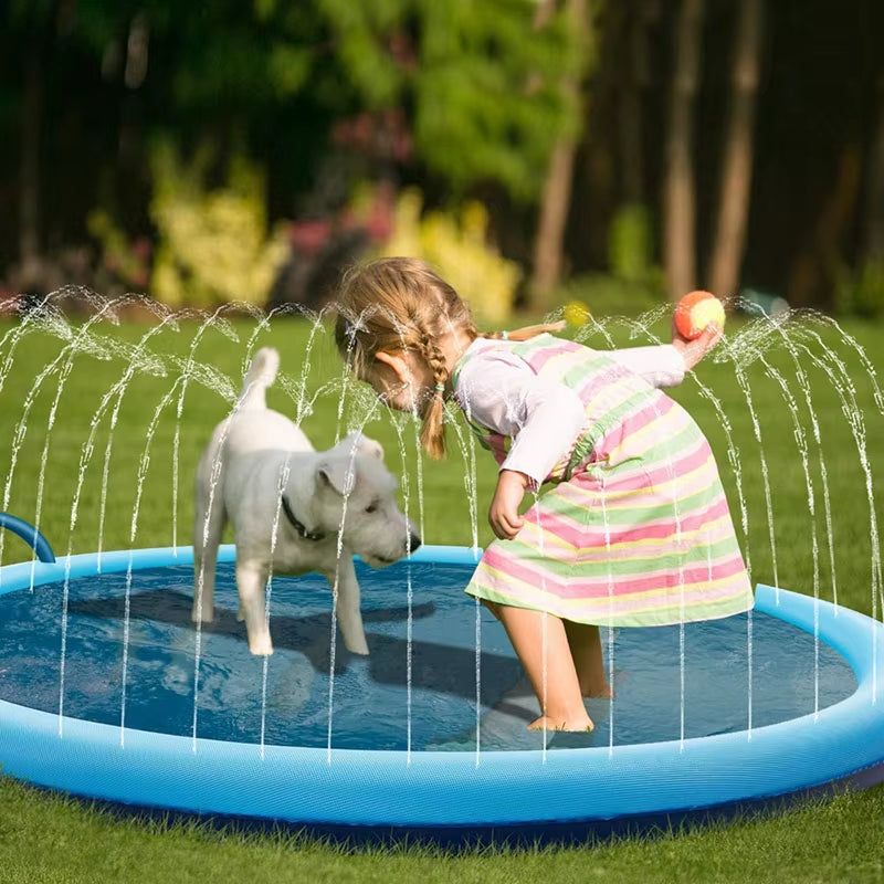 Keep Your Pets Cool This Summer with Our Inflatable Water Sprinkler Pad - Perfect for Outdoor Fun!