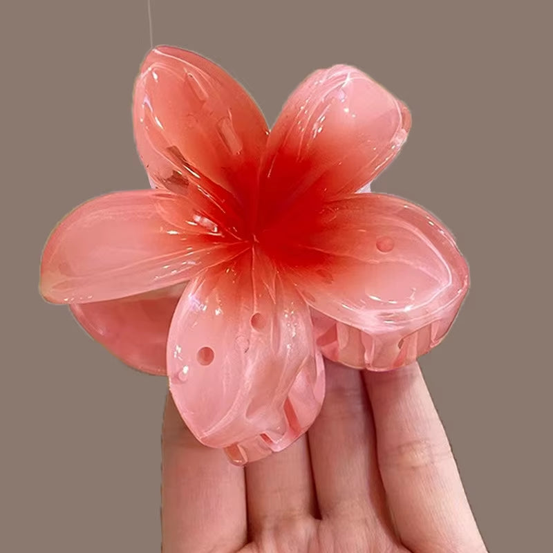 Elevate Your Style with Our New Hawaiian Gradient Flower Hair Clips - Perfect for Beach Vacations!