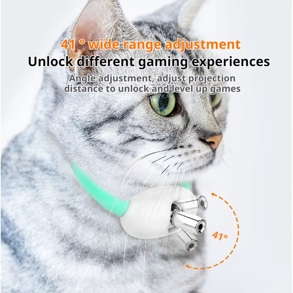Interactive Rechargeable Laser Cat Collar - Auto Teasing Toy for Happy, Stress-Free Kittens