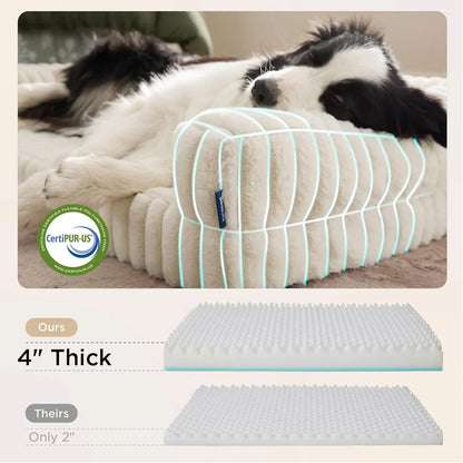 Ultimate Comfort for Your Large Dog: Bedsure Comfyfleece Orthopedic Waterproof Memory Foam Bed with Cozy Bolster and Washable Cover