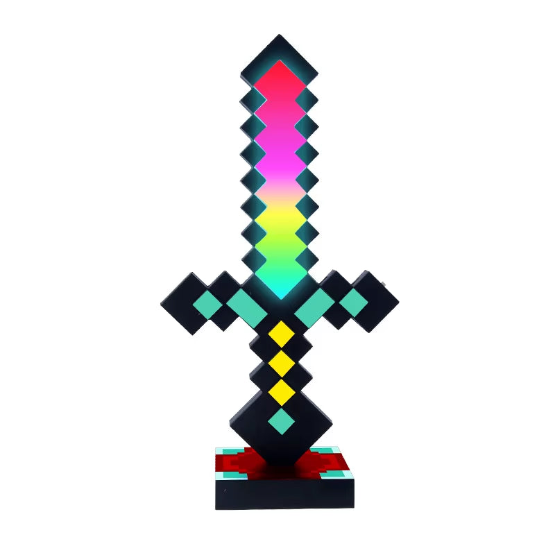 Illuminate Your Style with the Luminous Diamond Sword Key Chain - A Two-in-One Nightlight and Toy Gift!