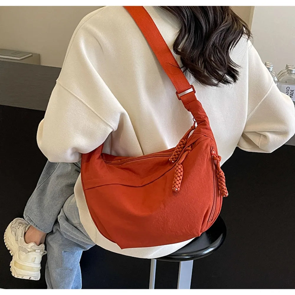 Stylish Canvas Dumpling Bag - Lightweight, Large Capacity Crossbody Shoulder Bag for Everyday Adventures