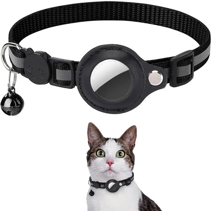 Revolutionary Cat AirTag Holder Collar - Breakaway Safety, Reflective Strips & Waterproof Design for Ultimate Pet Tracking!