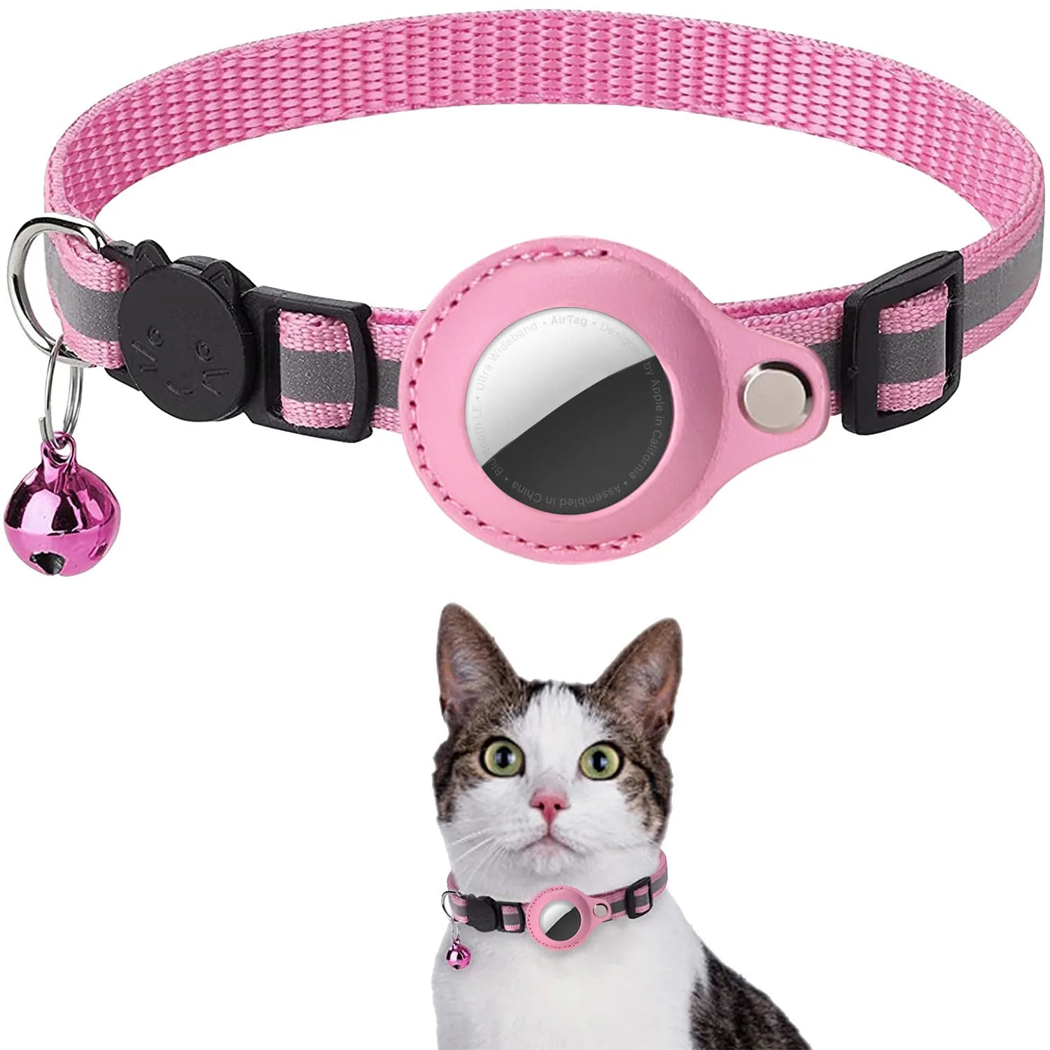 Revolutionary Cat AirTag Holder Collar - Breakaway Safety, Reflective Strips & Waterproof Design for Ultimate Pet Tracking!