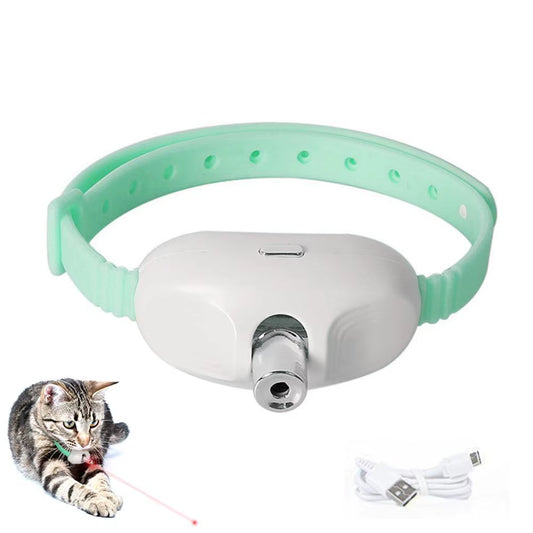 Interactive Rechargeable Laser Cat Collar - Auto Teasing Toy for Happy, Stress-Free Kittens