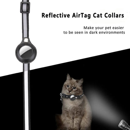 Revolutionary Cat AirTag Holder Collar - Breakaway Safety, Reflective Strips & Waterproof Design for Ultimate Pet Tracking!