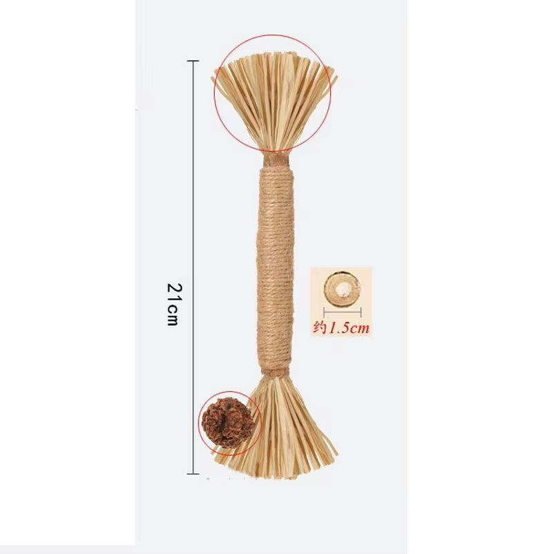 Engaging Natural Wood Polygonum Teasing Cat Toy - Perfect for Chewing and Teeth Cleaning!