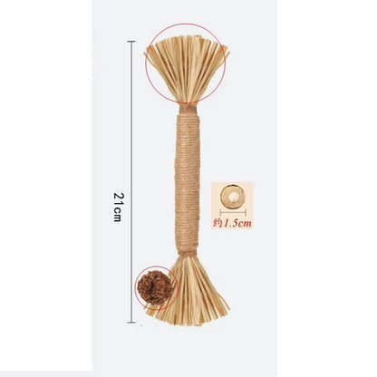 Engaging Natural Wood Polygonum Teasing Cat Toy - Perfect for Chewing and Teeth Cleaning!