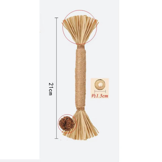 Engaging Natural Wood Polygonum Teasing Cat Toy - Perfect for Chewing and Teeth Cleaning!
