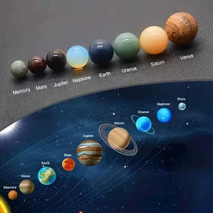 Explore the Universe with Our 9-Planet Solar System Natural Crystal Gemstones Set – Perfect for Home Decor and Meditation!