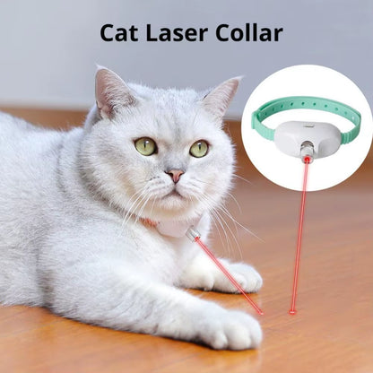 Interactive Rechargeable Laser Cat Collar - Auto Teasing Toy for Happy, Stress-Free Kittens