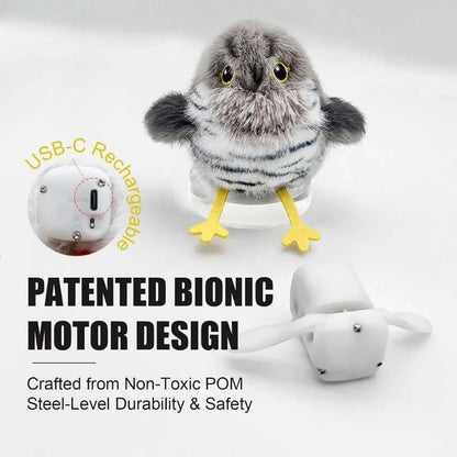 Exciting Interactive Flapping Bird Cat Toy - USB Rechargeable Plush for Indoor Kittens