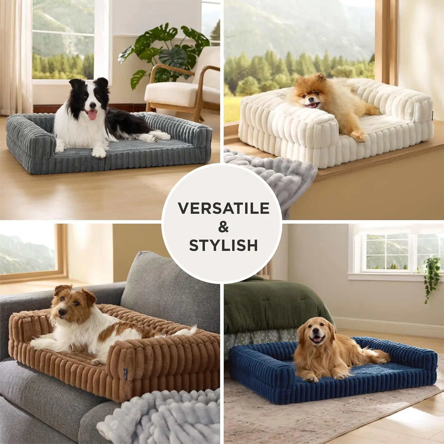Ultimate Comfort for Your Large Dog: Bedsure Comfyfleece Orthopedic Waterproof Memory Foam Bed with Cozy Bolster and Washable Cover