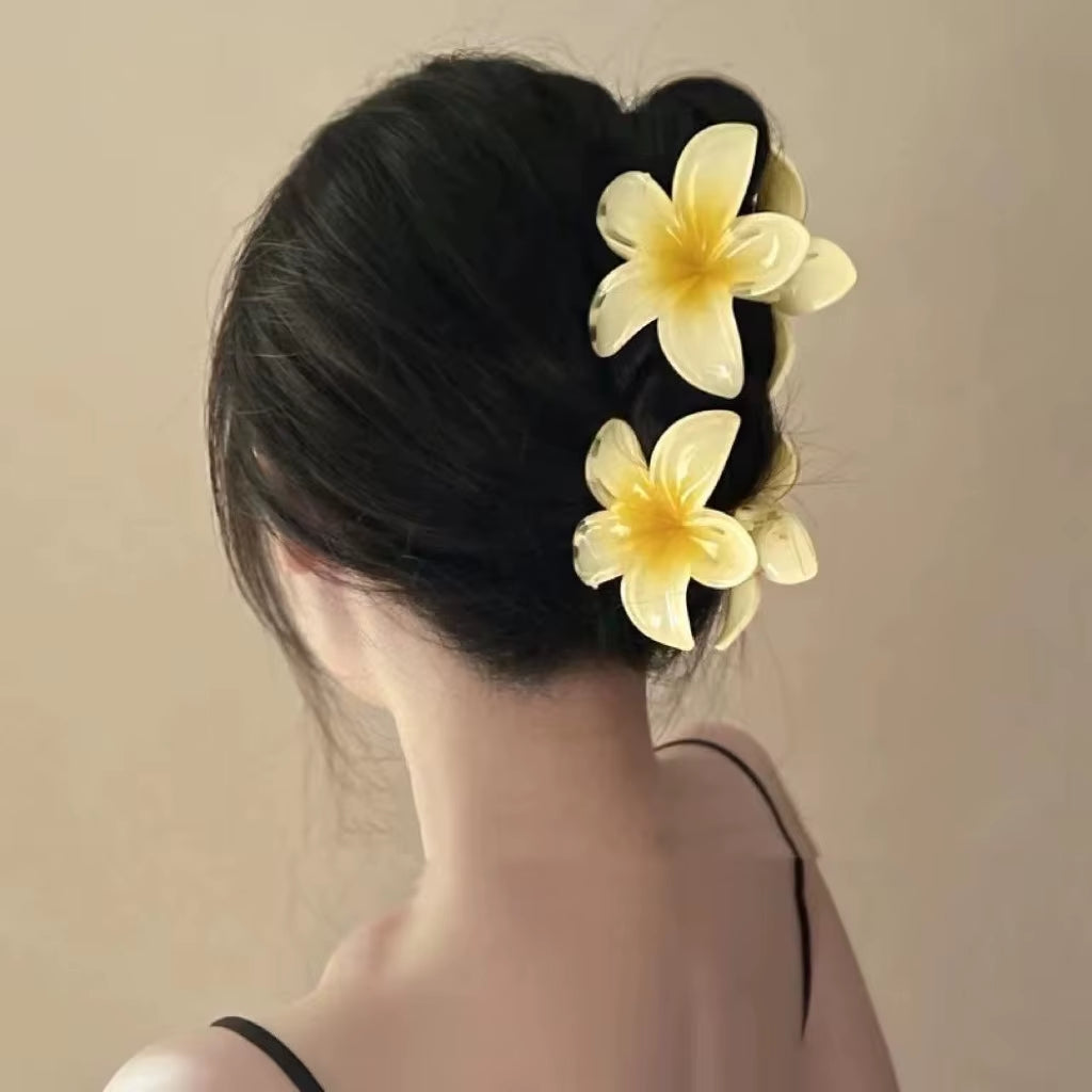 Elevate Your Style with Our New Hawaiian Gradient Flower Hair Clips - Perfect for Beach Vacations!