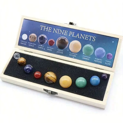 Explore the Universe with Our 9-Planet Solar System Natural Crystal Gemstones Set – Perfect for Home Decor and Meditation!