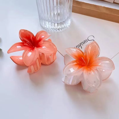 Elevate Your Style with Our New Hawaiian Gradient Flower Hair Clips - Perfect for Beach Vacations!