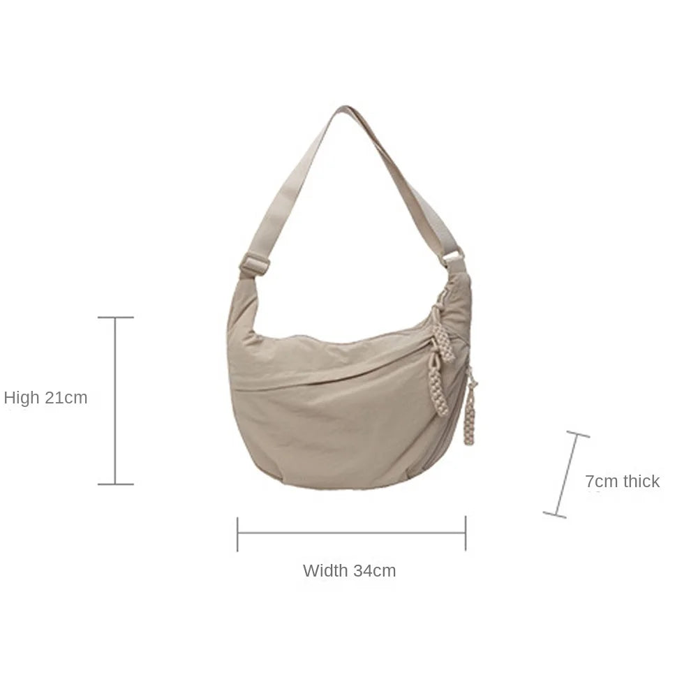 Stylish Canvas Dumpling Bag - Lightweight, Large Capacity Crossbody Shoulder Bag for Everyday Adventures