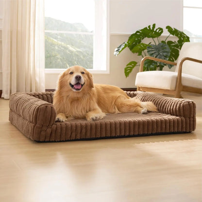 Ultimate Comfort for Your Large Dog: Bedsure Comfyfleece Orthopedic Waterproof Memory Foam Bed with Cozy Bolster and Washable Cover