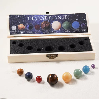 Explore the Universe with Our 9-Planet Solar System Natural Crystal Gemstones Set – Perfect for Home Decor and Meditation!