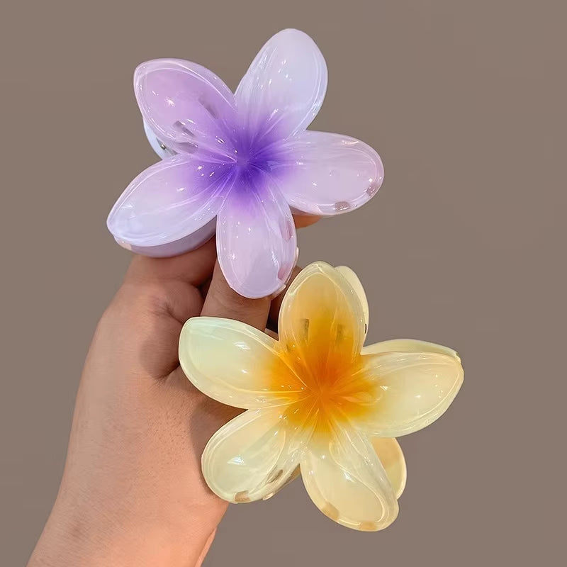 Elevate Your Style with Our New Hawaiian Gradient Flower Hair Clips - Perfect for Beach Vacations!